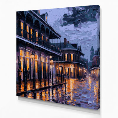 Art mural sur toile gris avec villes de la Nouvelle-Orléans