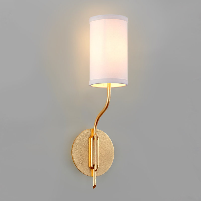 Juniper 1 - Light Armed Sconce, Textured Gold Leaf