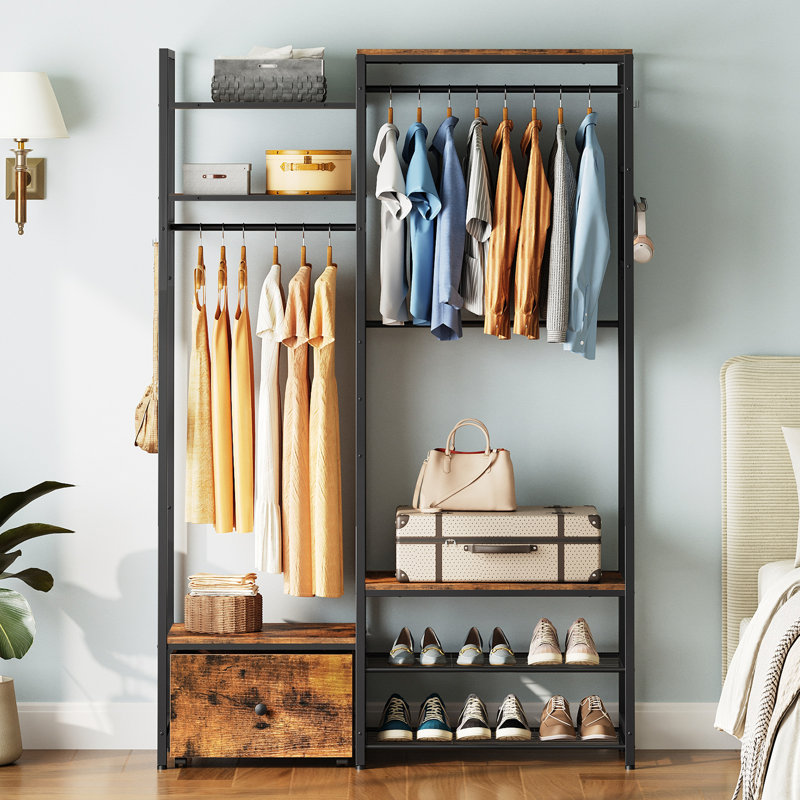 Porte-vêtements en bois manufacturé 47,5 po