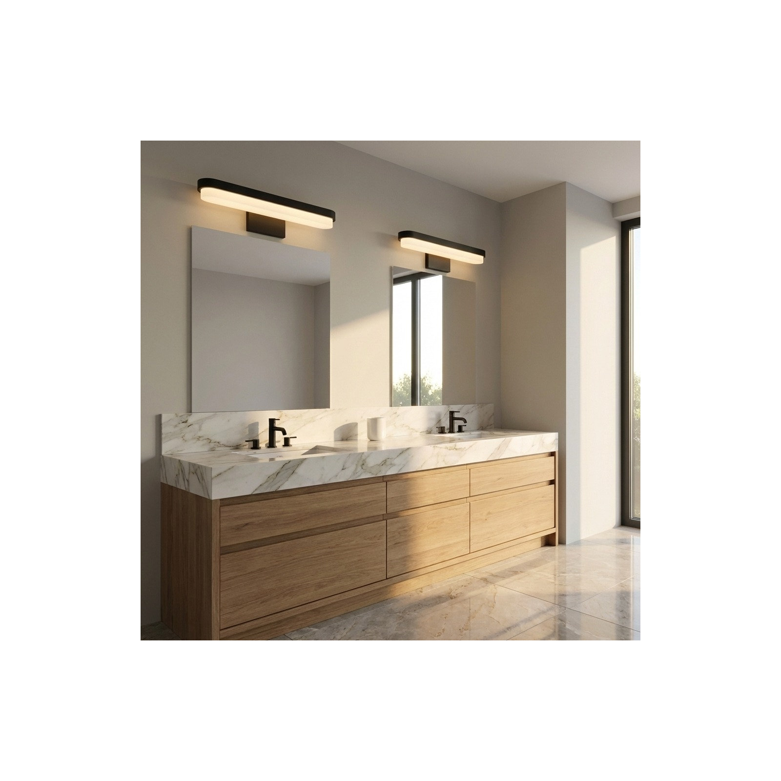 Briar Vanity Light, Midnight Black, 5" H x 18" W x 4" D