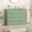 Ensemble de chambre à coucher 2 pièces 2 pièces, lit en velours côtelé à profil haut DEL 55 po + commode 5 tiroirs l 39,4 po-1870171737-1877539385