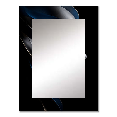 Aqua And Balck Polygonal Beauty Woman Portrait - Woman Mirror, Modern Decorative Wall Mirror, Printed Metal Art
