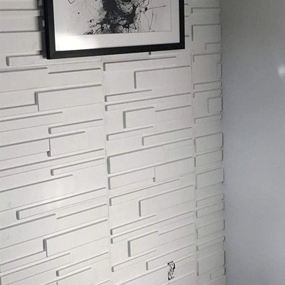 1.67' L. X 1.67' W. Plastic 3D Wall Panel PVC Wave Wall Design