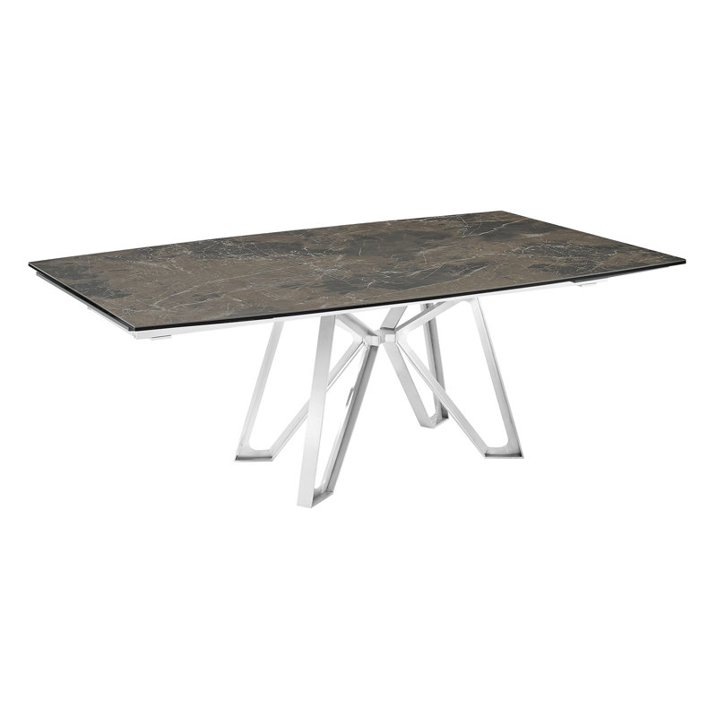 Table de salle à manger extensible Dcota, Brun