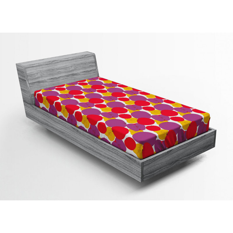 Microfiber Polka Dots Fitted Sheet, Twin Fitted Sheet