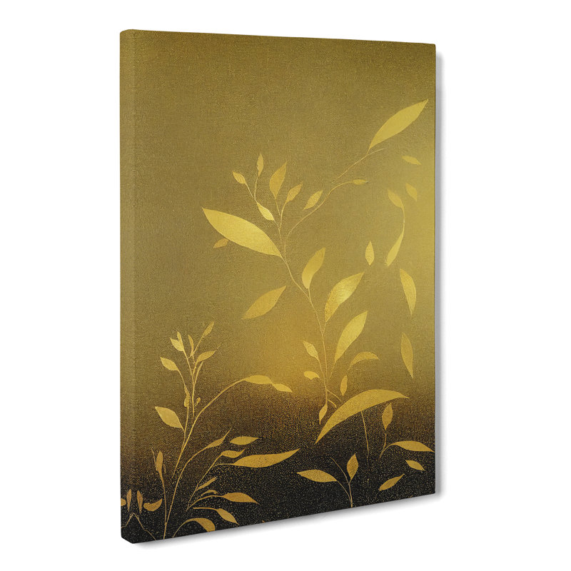 CAN-V0523-1326X Leaf Gold - Wrapped Canvas Print, 50cm H x 35cm W x 3cm D