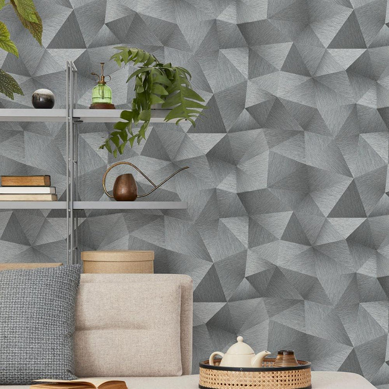 Rouleau de papier peint texturé L 33 pi x l 21 po, Gris / matelassé