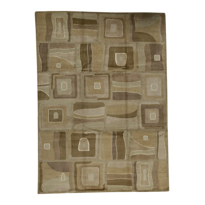 Hand-Knotted High-Quality Beige and Brown Area Rug