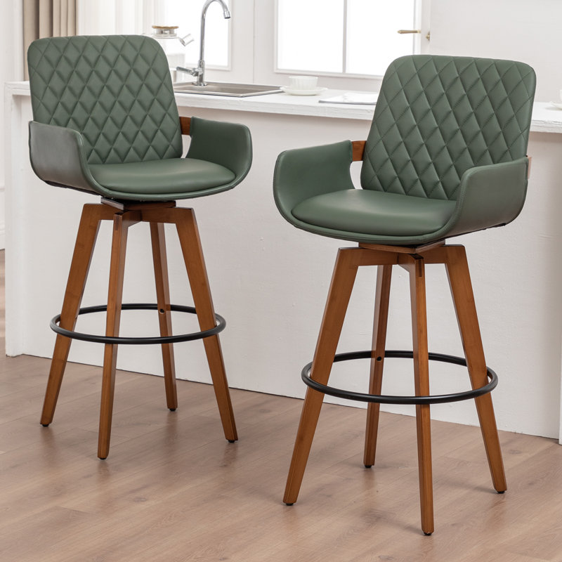 Tabourets de comptoir pivotants modernes (ensemble de 3), Vert, 3, Tabouret de bar 29,7 po