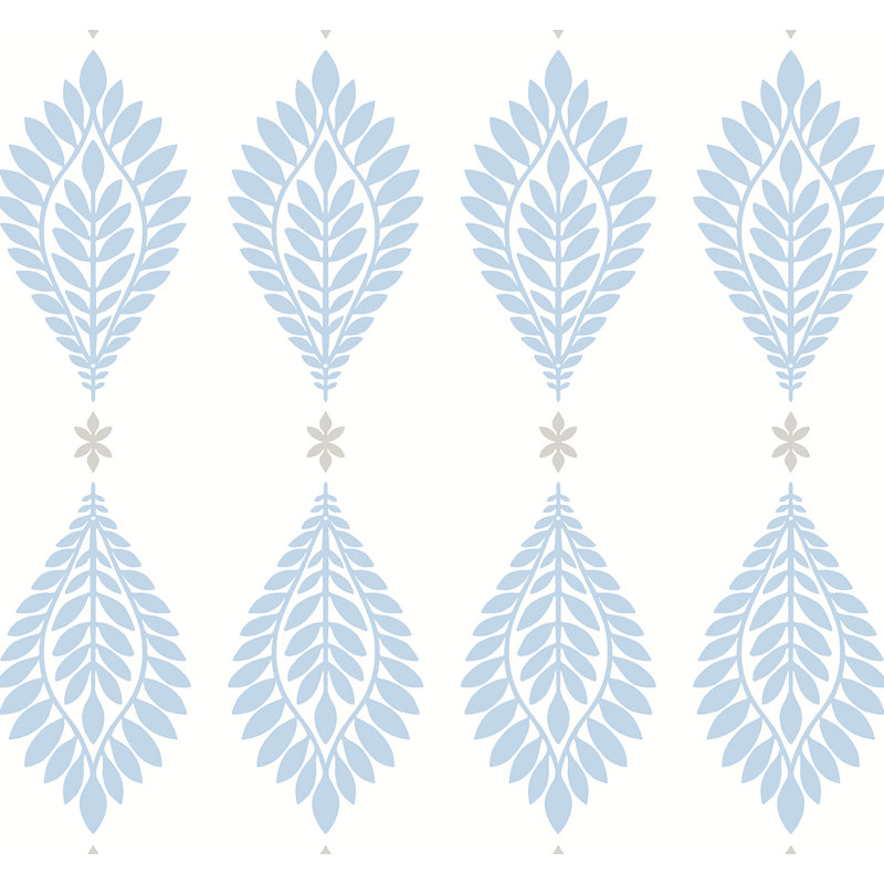 Mirasol Palm Frond, 18''L x 27''W, Carolina Blue/Eggshell