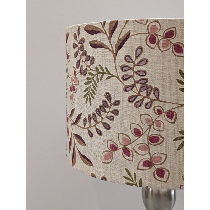 Drum Cotton Lamp Shade ( Screw On ) in Green and Orange, 25.4cm H x 40.6cm W x 40.6cm D