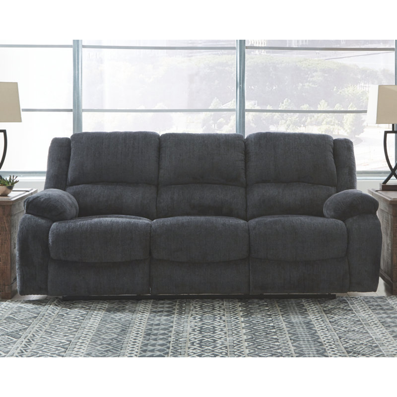 Dametris Upholstered 87'' Reclining Sofa, Slate
