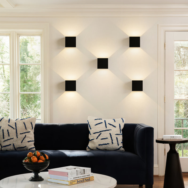4-Pack LED Black Square Up/down Wall Light, Adjustable Beam Angle Aluminum Ip65 Waterproof Wall Sconce, 10
