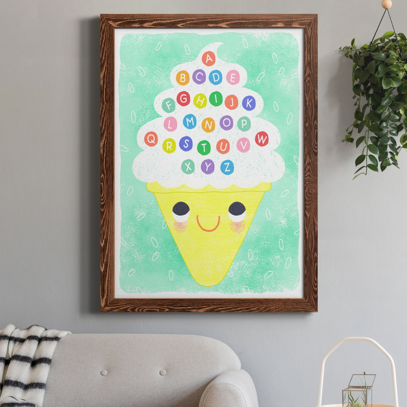 Ice Cream Alphabet - cadre photo, impression sur toile, H 24 po x l 18 po x P 1,5 po, Érable