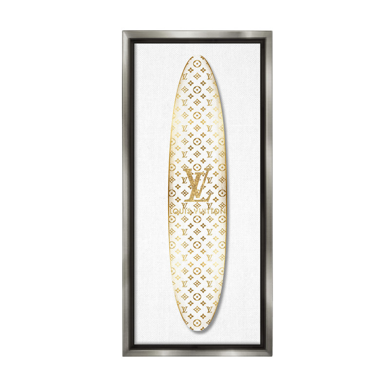 «Designer Patterned Surfboard Floater Frame» par Madeline Blake sur toile, Cadre flottant gris lustré, H 25 po x l 11 po