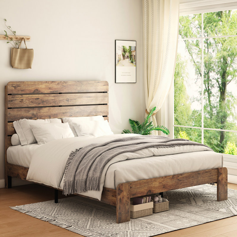 Base de lit plateforme en bois
