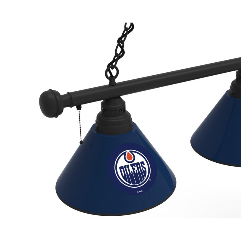3 - Light Pool Table Lights Pendant, Black, Edmonton Oilers