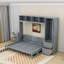 Ajae Murphy Bed with Storage Bookcase, Drawers and Wardrobe-588590547-590699969