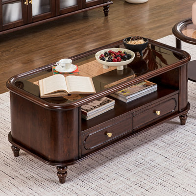 Table basse en bois massif de style français