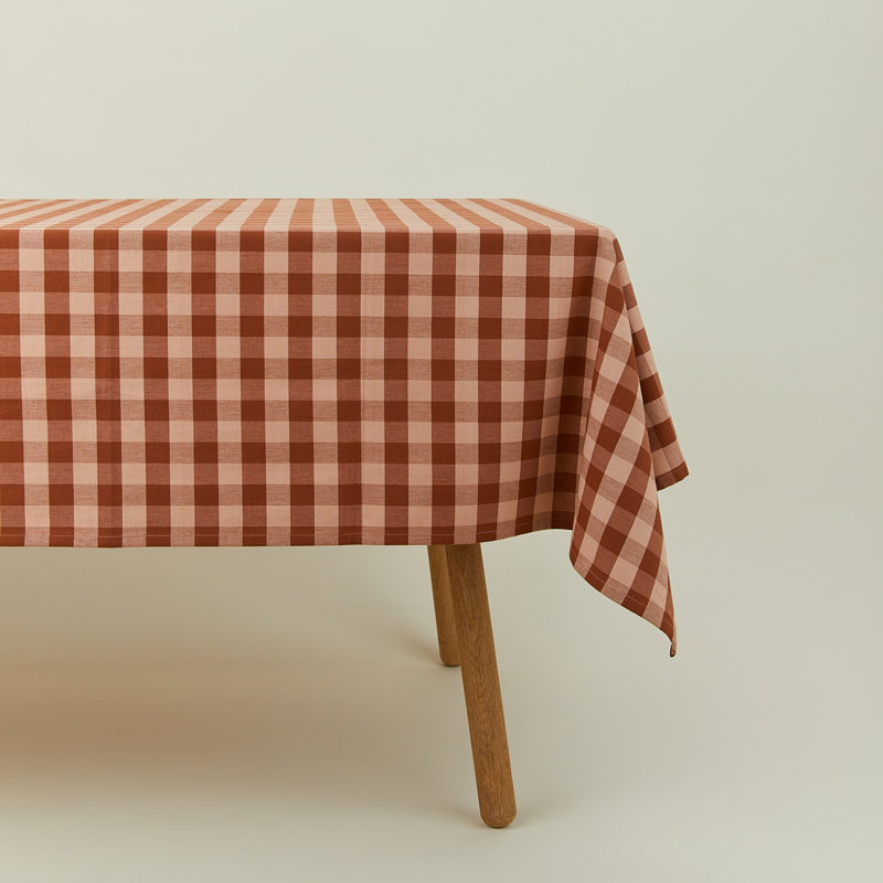 Essential Gingham Tablecloth, Blush/Terracotta