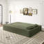 Canapé-lit moderne avec 2 coussins, canapé-lit en velours côtelé rembourré et rembourré de mousse, matelas pliant de 15 po pour le salon, lit d'invité, sans assemblage requis, vert-477650367
