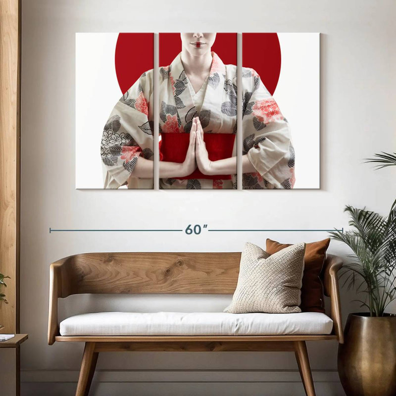 Leisha Kimono Clad Geisha, H 32 po x l 50 po