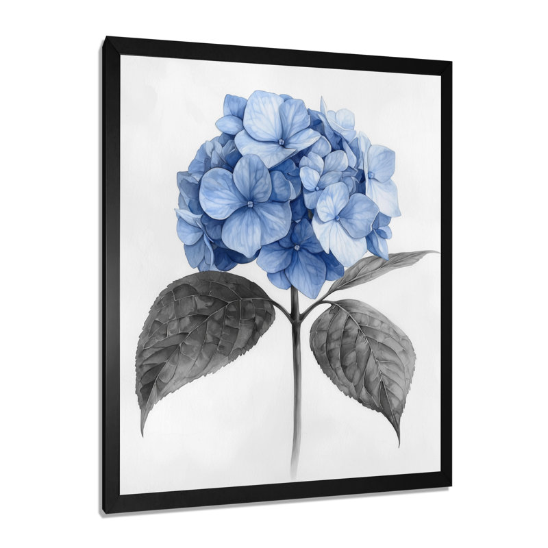 Guildford - Floral Wall Art, Noir, noir, noir, noir, H 20 po x l 12 po, Reproduction encadrée d'une seule photo