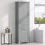 Grande armoire de rangement pour salle de bain avec tablettes réglables - Gris-49808563