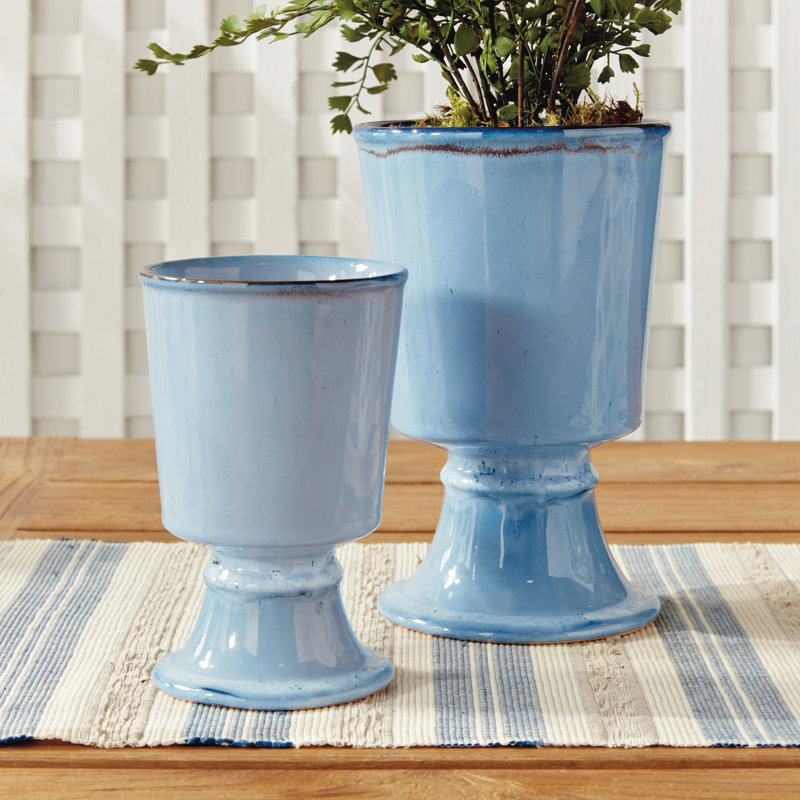 KELCY FOOTED CACHEPOTS, Blue
