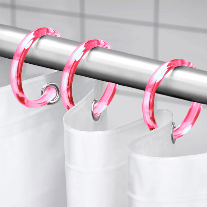 Crochet en plastique pour rideau de douche, Rose