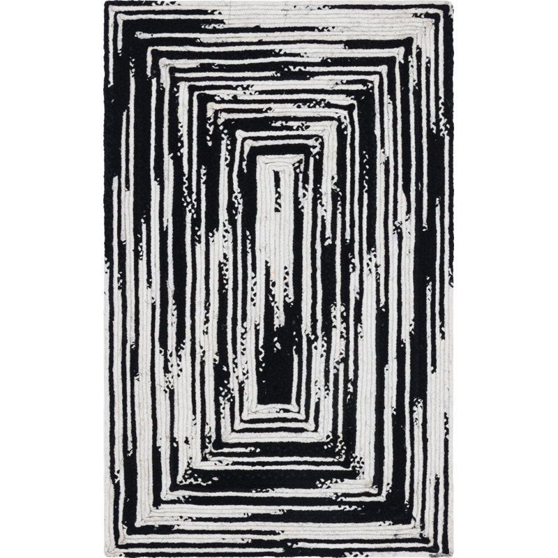 Ovgoros Cotton Abstract Indoor Rug, Rectangle 5'1" x 8'