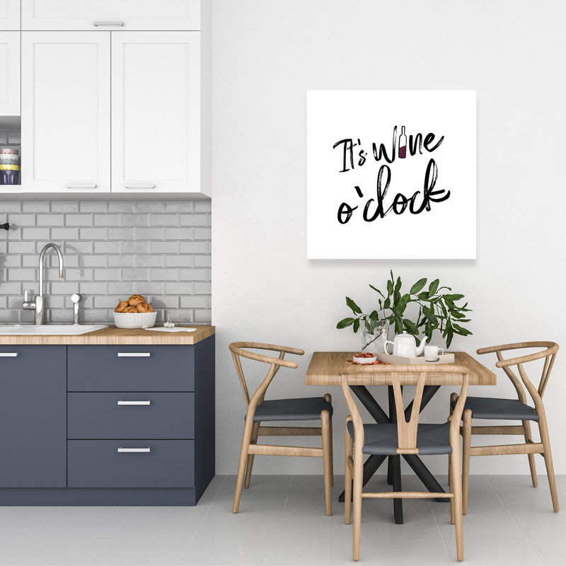Toile blanche blanche avec des aliments minimalistes - It's Wine O'loge II, H 24 po x l 24 po