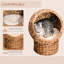 Lit pour chat surélevé à coussin souple, panier rotatif, pour zone de séduction féline intérieure, H 23,5 po, panier brun avec fonctionnalité, maison,