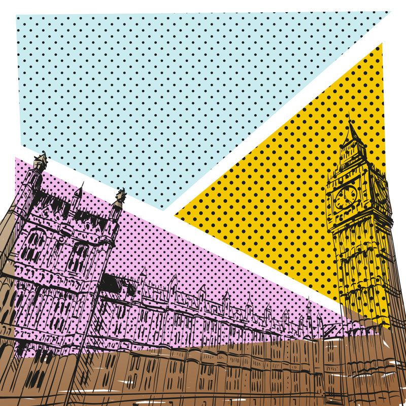 Radom Buckingham Palace Vector Illustration by Yakovliev - Wrapped Canvas Print, 30cm H x 30cm W x 3.8cm D