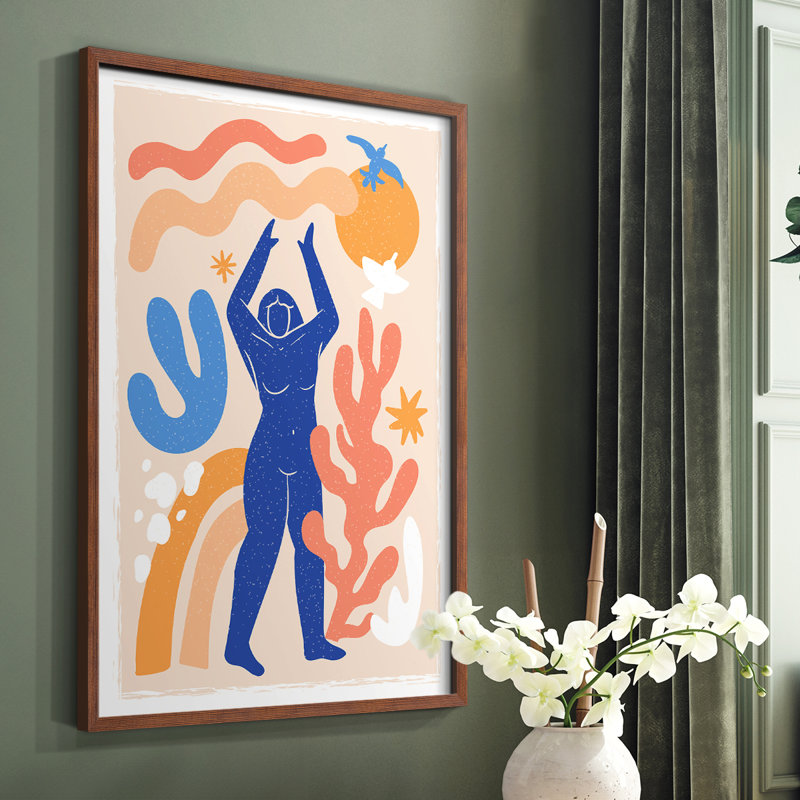 Matisse CCCLX Framed Print - Solid Wood, 28" H x 22" W, Brown