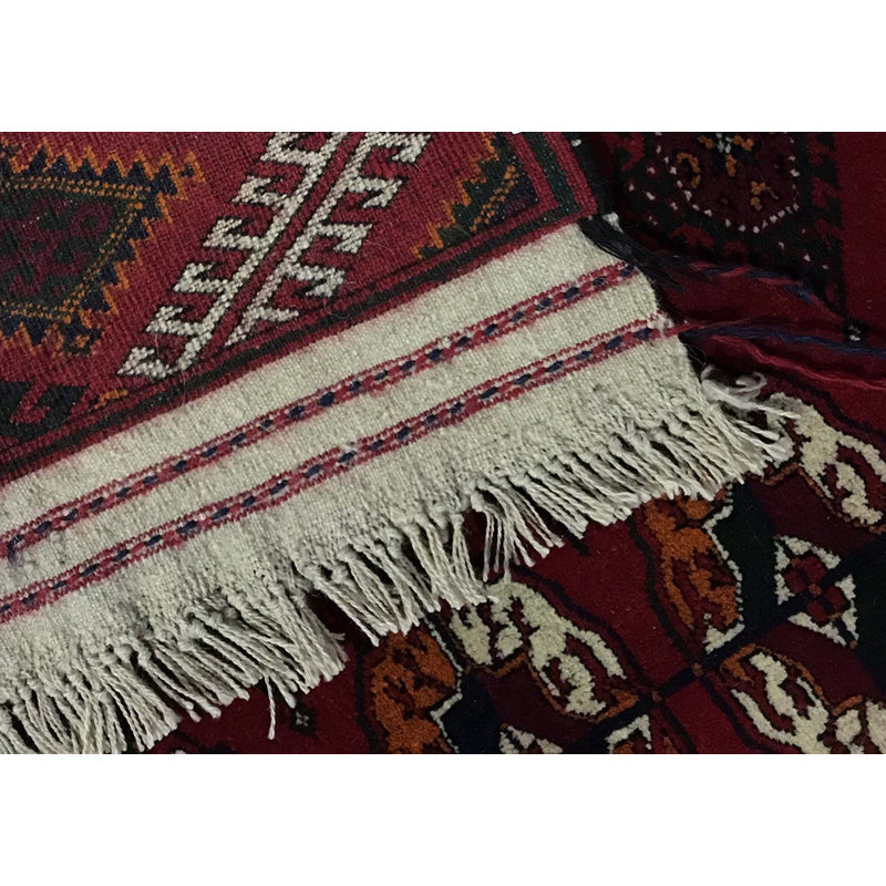 Wool Oriental Area Rug in Red