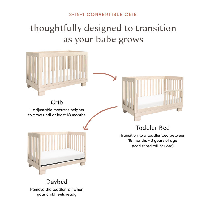 Modo 3-in-1 Convertible Crib, Washed Natural