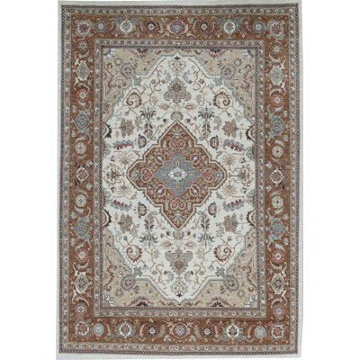 Sultanabad Hand-Knotted High-Quality Cream/Brown/Beige Area Rug