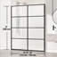 Porte de douche à charnière Meridian l 60 po x H 74 po noir mat et verre transparent