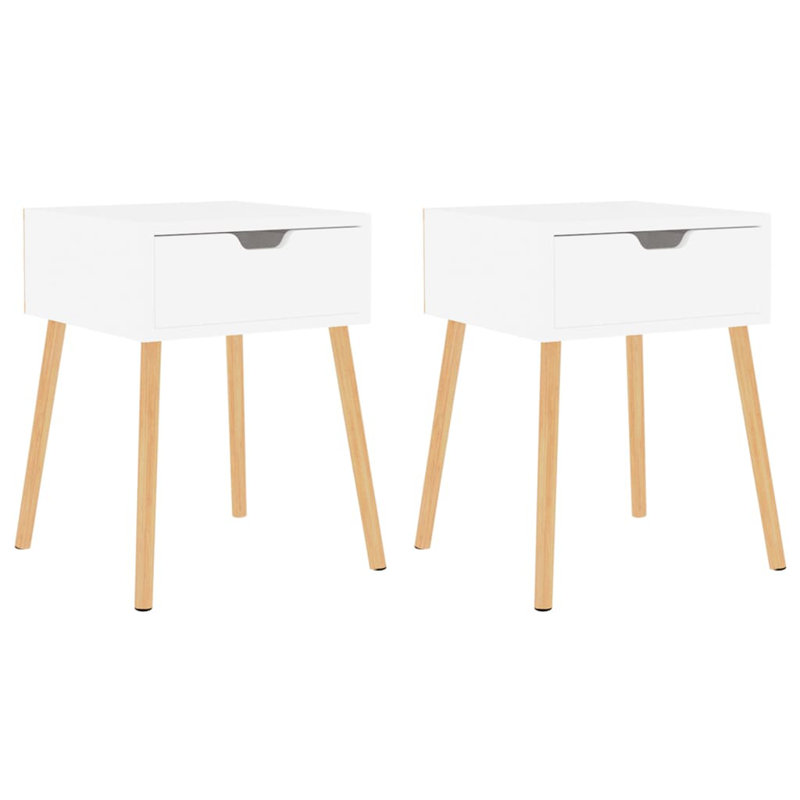 Bedside Cabinets 2 pcs 40x40x56 cm Engineered Wood, High Gloss White, High Gloss White