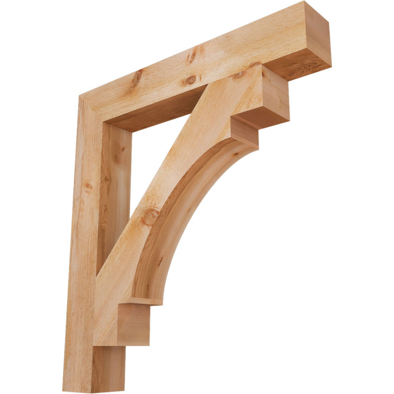 Support en bois / corbeau H 6 po x P 40 po, Cèdre rouge, H 44 po x l 6 po x P 40 po