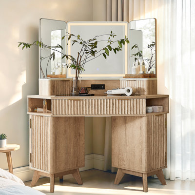 Meuble-lavabo de coin cannelé l 47,3 po