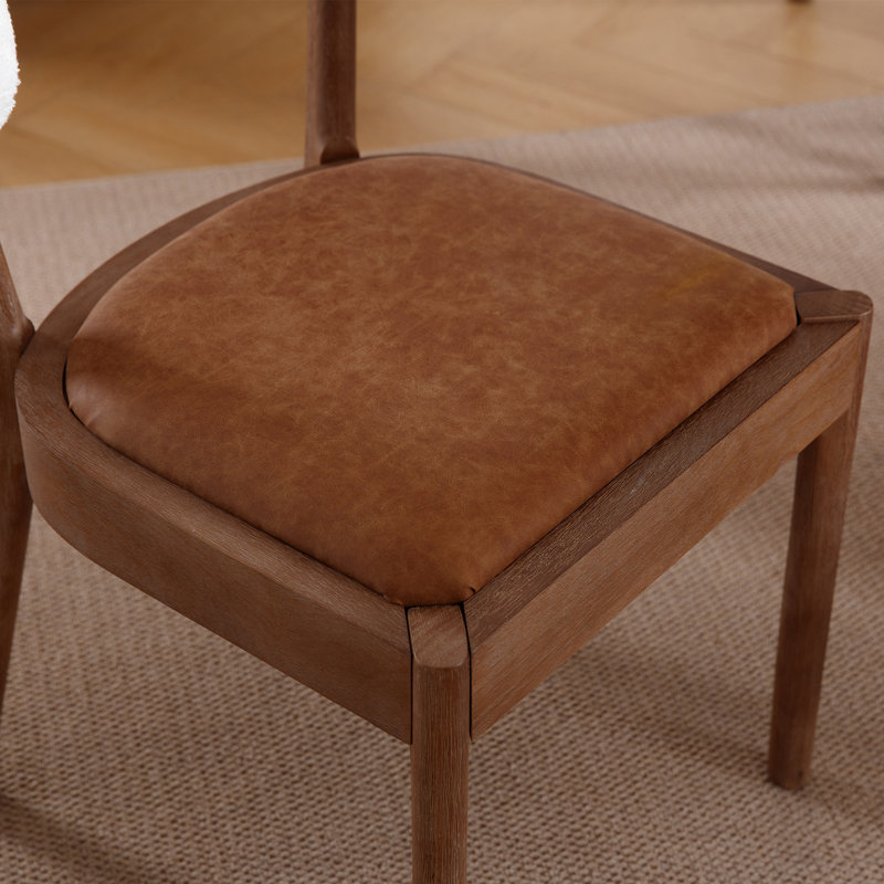 Ensemble de table à manger moderne, table de salle à manger rectangulaire et chaise de salle à manger rembourrée à dossier demi-tonneau avec structure en bois massif pour la salle à manger / cuisine