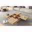 Table basse carrée avec plateau de rangement coulissant - grain de bois naturel, 39,4 po