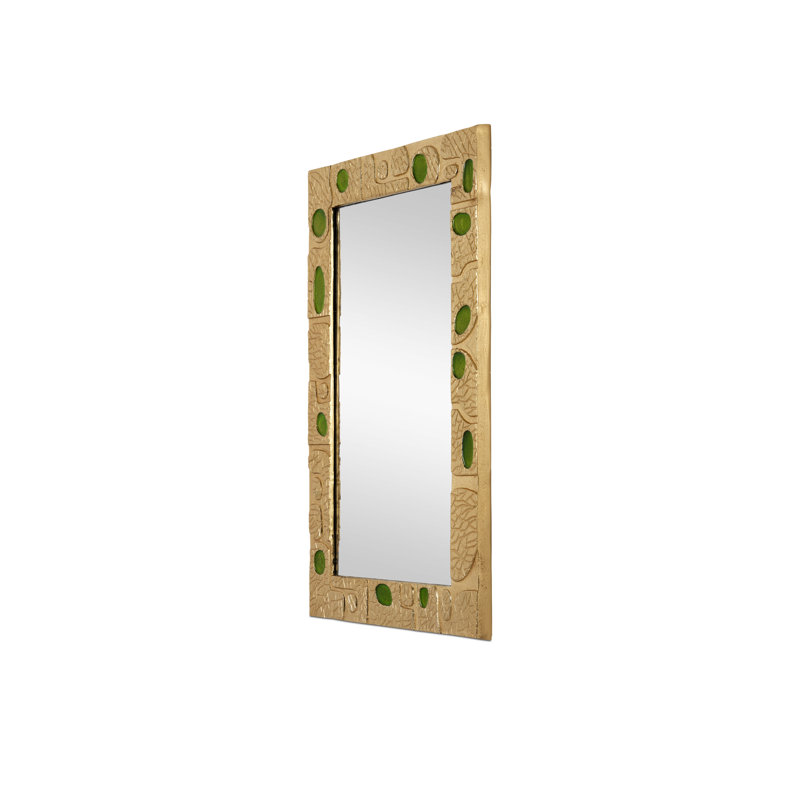 Beau Cast Aluminum, Enamel Beveled Mirror