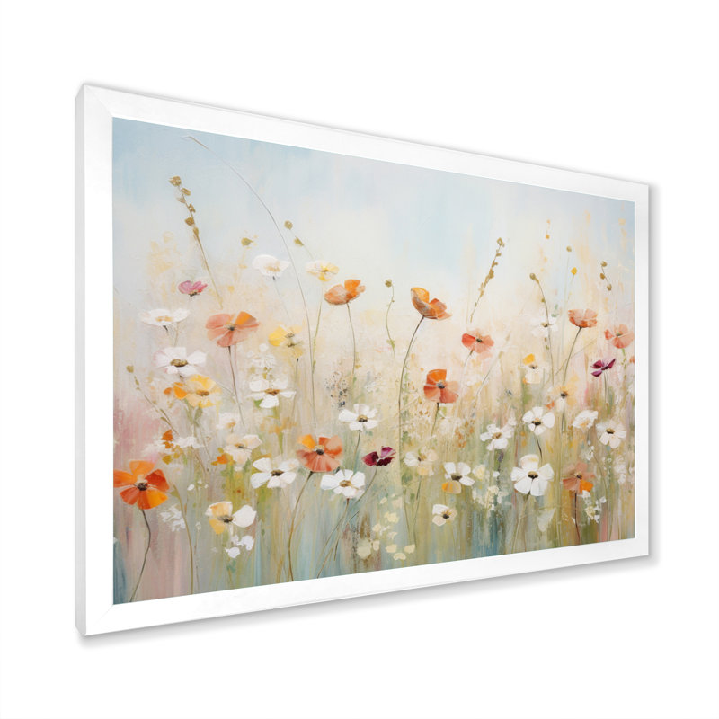 Art contemporain sur toile Meadow, Cadre simple blanc, H 24 po x l 32 po x P 1 po