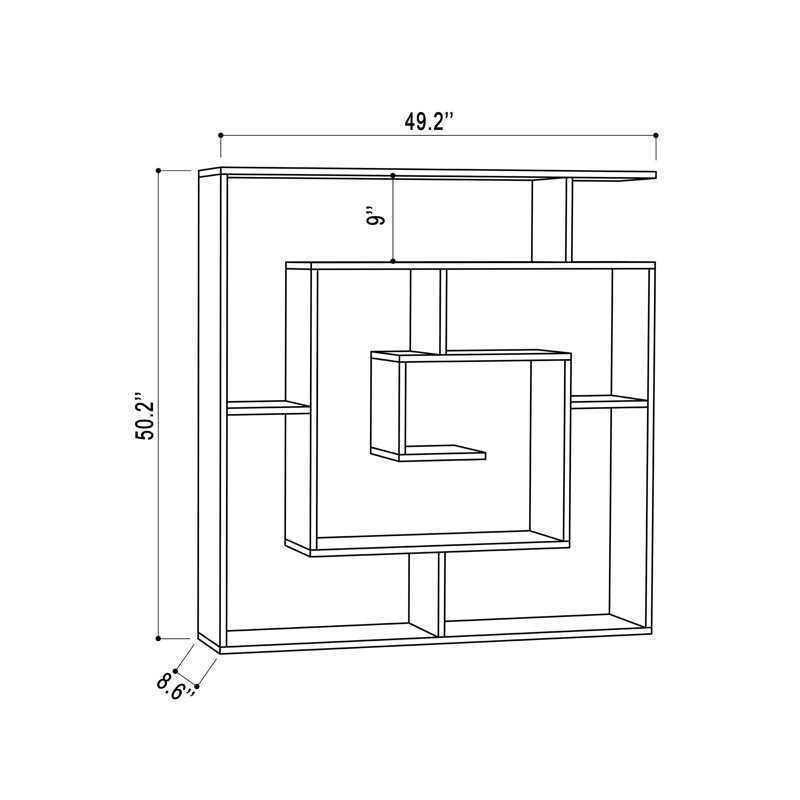 Abston Geometric Bookcase, Light Mocha
