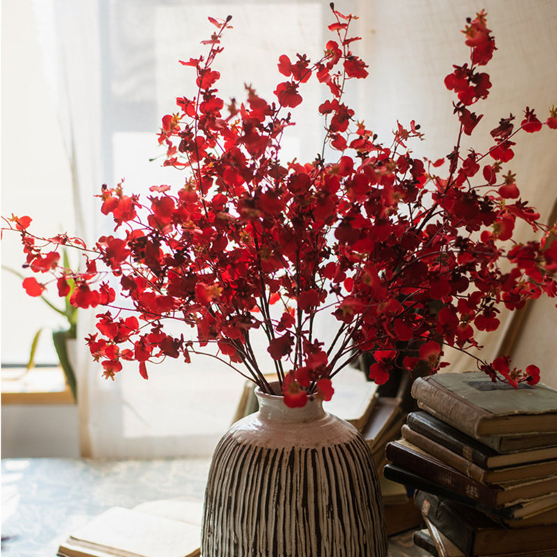 Tige d'orchidée impressionniste Oncidium, 1 tige, Rouge foncé