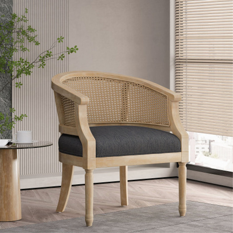 Chaise d'appoint gris anthracite avec revêtement en bois d'hévéa magnifiquement conçu, Gris anthracite