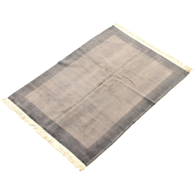Tapis décoratif en laine de conception unique 4 pi 4 po x 5 pi 10 po noué à la main New Age